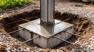 Fundament pod słup oświetleniowy