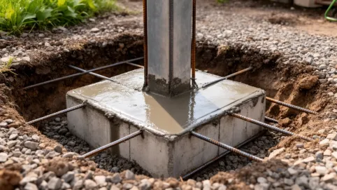 Fundament pod słup oświetleniowy