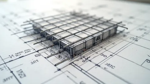 Zbrojenie płyty fundamentowej Rysunek